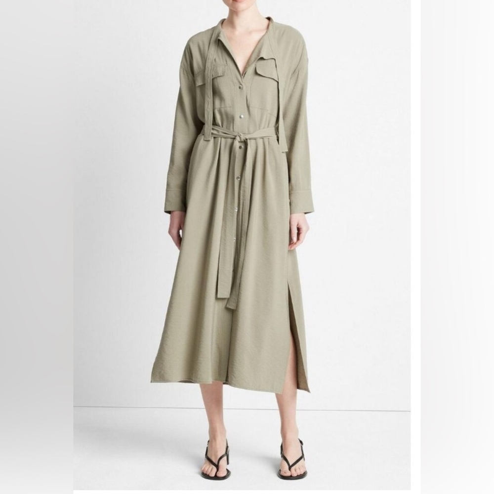 NWT Vince Women's Soft Utility Shirt Dress P3686